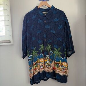 Big Dogs 3X Hawaiian Shirt Five O’Clock Somewhere Blue Beach Tropical Corona